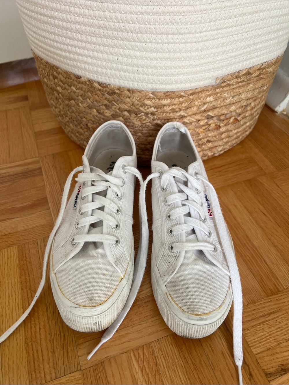 Superga White Low-Top Canvas Sneakers